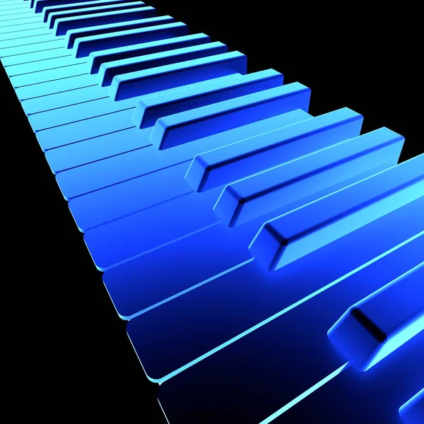 钢琴发光霓虹灯键盘 — 图库照片