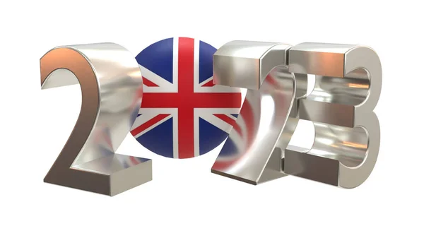 Σημαία Ηνωμένου Βασιλείου 2023 Αριθμούς Για Νέο Έτος — Φωτογραφία Αρχείου