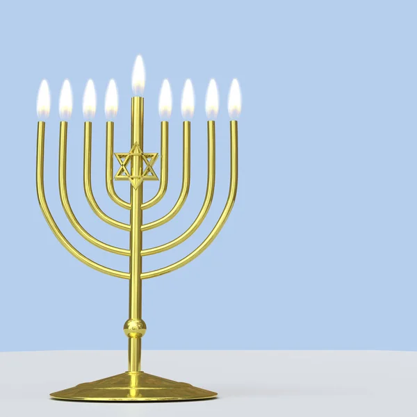 Jewish Hanukkah Menorah Flames — Stock Photo, Image