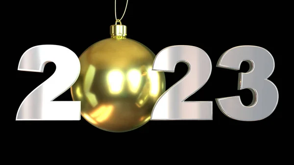 2023 Νέο Έτος Αριθμός Μπιχλιμπίδι Χριστούγεννα — Φωτογραφία Αρχείου