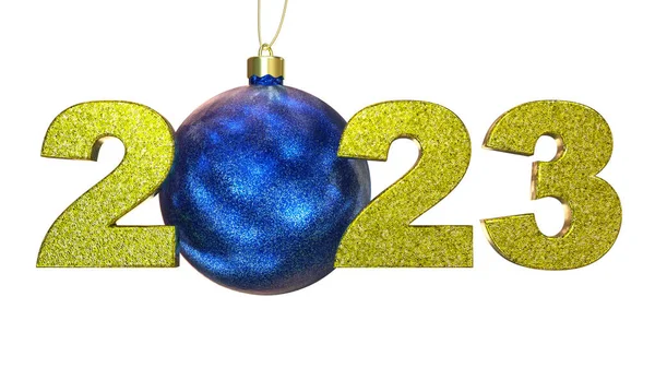 2023 Liczba Noworoczna Bombką Świąteczną — Zdjęcie stockowe