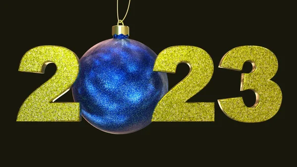 2023 Nuovo Numero Anno Con Bauble Natale — Foto Stock