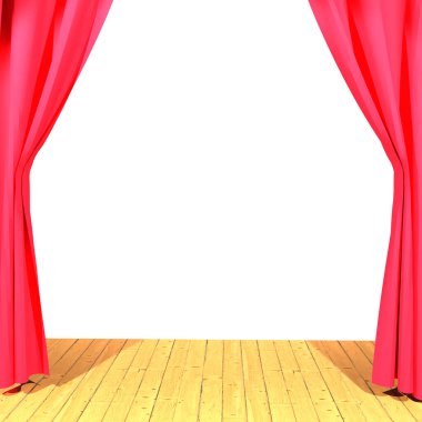 Empty stage with white background