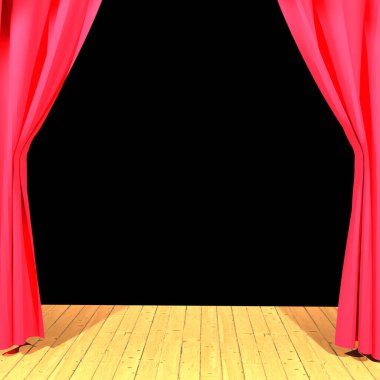 Empty stage with black background