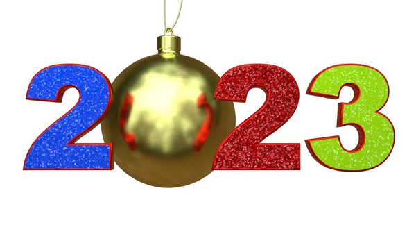 2023 Jaar Nummer Met Kerstversiering — Stockfoto