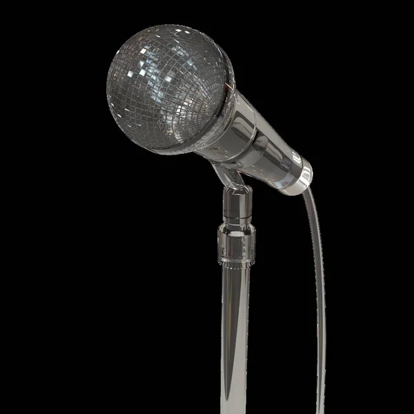 Microfono Sfondo Nero — Foto Stock