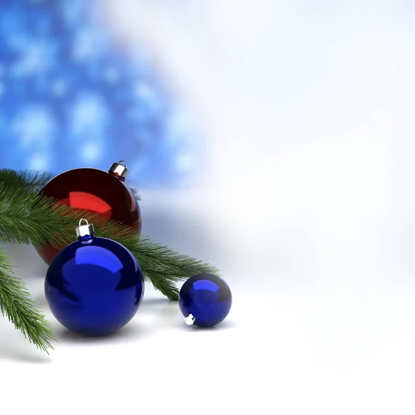 Kerstballen Decoratie Close Wenskaart — Stockfoto
