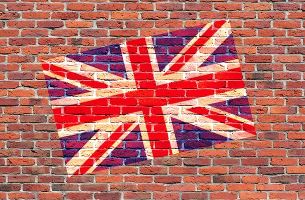 Flag Painted Brick Wall — Stock Photo, Image