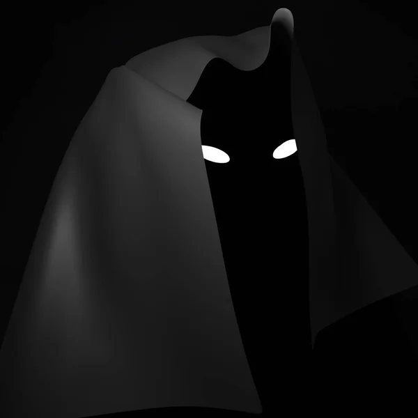Ghost Spook Злими Очима Чорному Тлі — стокове фото