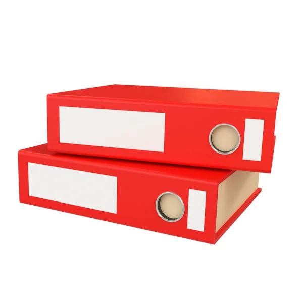 Cartelle Red Office Sfondo Bianco — Foto Stock