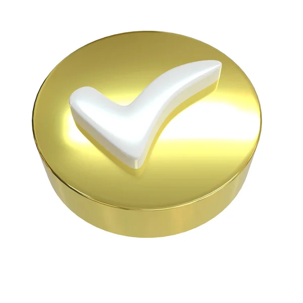 Tick Mark Correct Button — Stock Photo, Image