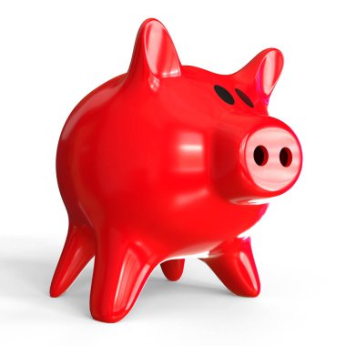 Beyaz arka planda Domuz Kumbarası