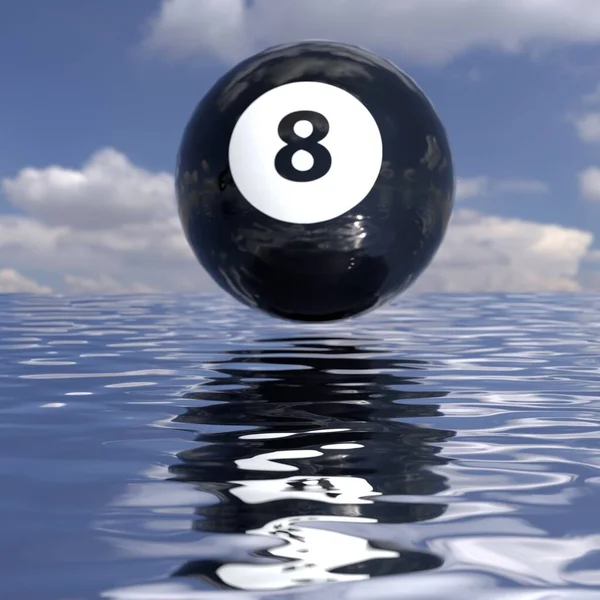 Pool Ball Über Wasser — Stockfoto