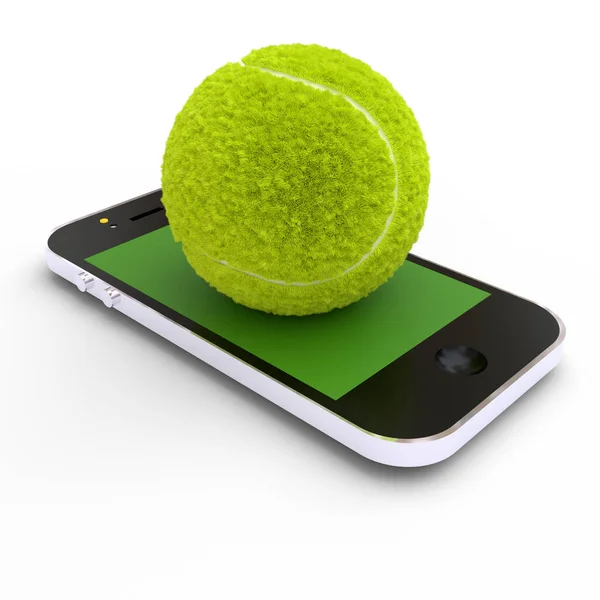 Pelota Tenis Teléfono Inteligente Ilustración — Foto de Stock