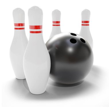 Beyaz arka planda Skittles ile bowling topu