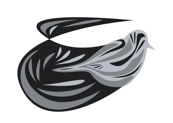 Emblem Bird Silhouette Vector Illustration — Stock Vector