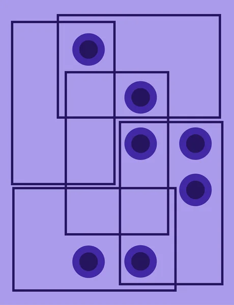 Μπλε Αφηρημένο Φόντο Τετράγωνα Και Κύκλους Εικονογράφηση Διανύσματος — Διανυσματικό Αρχείο