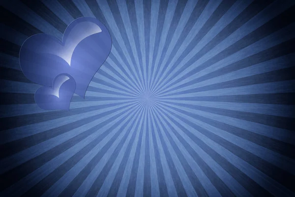 Голубом Фоне Двумя Сердцами Винтажным Цветом — стоковое фото