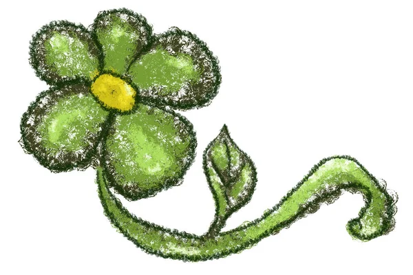 Güzel Yeşil Soyut Çiçek Illüstrasyon — Stok fotoğraf