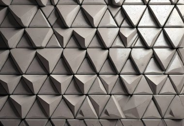 Modern geometrik şekilli üçgenlerin soyut 3 boyutlu çizimi