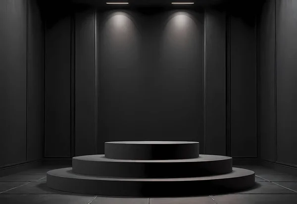 Karanlık beton boş odası iç