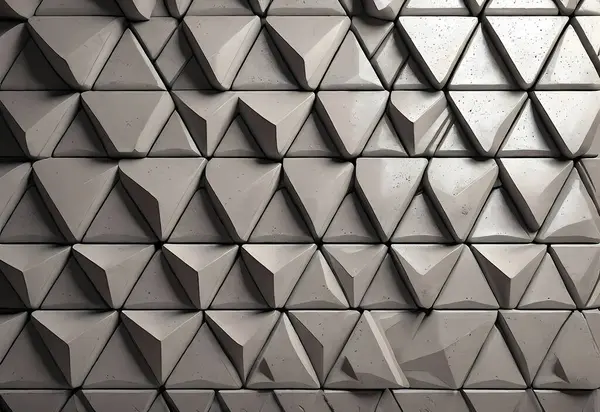 Modern geometrik şekilli üçgenlerin soyut 3 boyutlu çizimi