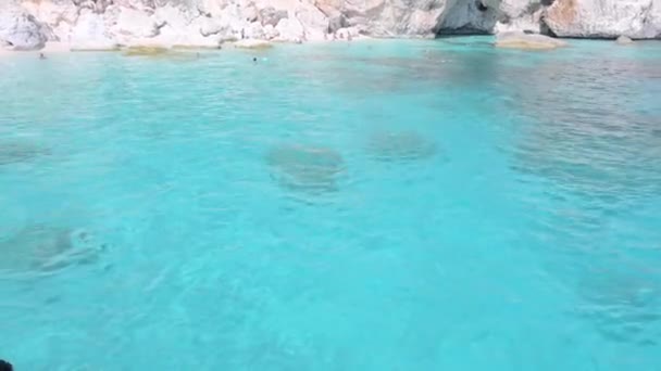Blue Beach Sardinia Italian Coast Elite Resorts Blue Sky Clear — Vídeo de stock