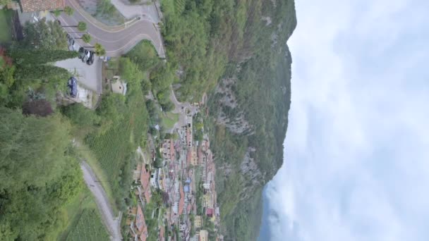 Panorama Trento Mountains Clouds Green Forests Hiking Trails High Quality — стокове відео