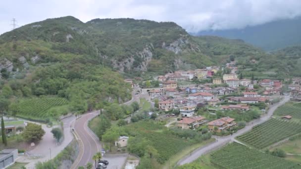 Panorama Trento Mountains Clouds Green Forests Hiking Trails High Quality — Vídeo de Stock