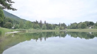 Lake in Trento. Beautiful panorama and calm tourism atmosphere. High quality FullHD footage