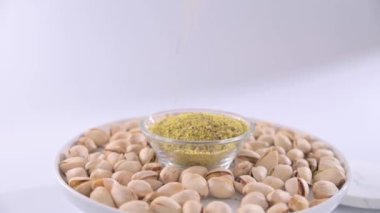 Pistachios. Ripe pistachios with or without shells. High quality FullHD footage