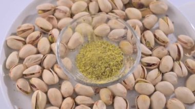 Pistachios. Ripe pistachios with or without shells. High quality FullHD footage