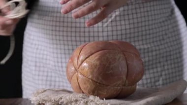 Mortadella. Traditional pork sausage with pistachios or black pepper. Italian delicacy from Bologna. High quality 4k footage