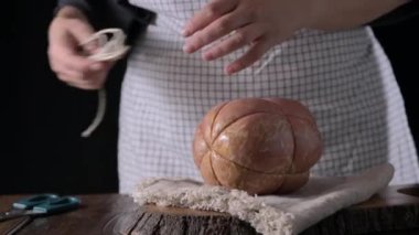 Mortadella. Traditional pork sausage with pistachios or black pepper. Italian delicacy from Bologna. High quality 4k footage