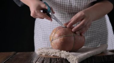 Mortadella. Traditional pork sausage with pistachios or black pepper. Italian delicacy from Bologna. High quality 4k footage