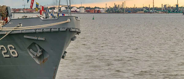 Montevideo Uruguay October 2021 Військові Кораблі Виставлялися Порту Святкуванні Дня — стокове фото