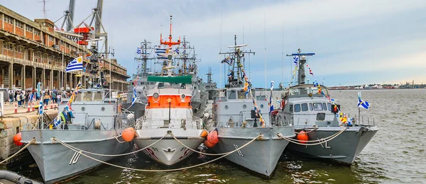 Montevideo Uruguay Oktober 2021 Kriegsschiffe Ausgestellt Hafen Uruguay Heritage Day — Stockfoto