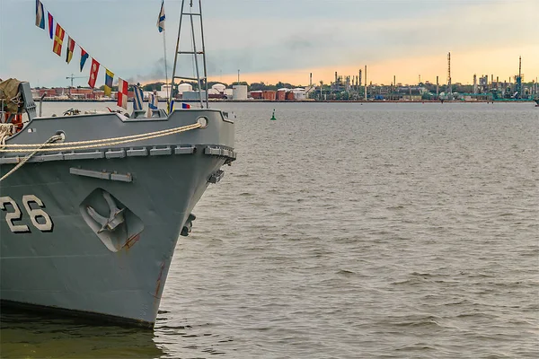 Montevideo Uruguay Oktober 2021 Oorlogsschepen Tentoongesteld Haven Uruguay Erfgoed Viering — Stockfoto