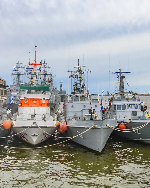 Montevideo Uruguay Oktober 2021 Oorlogsschepen Tentoongesteld Haven Uruguay Erfgoed Viering — Stockfoto