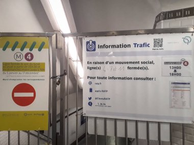 Tren işçi çatışması ile kapandı, Paris şehri, Fransa