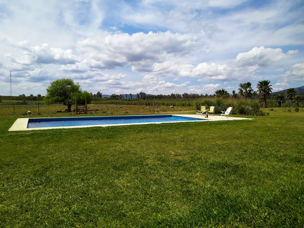 Leeg Zwembad Het Platteland Huis Tuin Maldonado Uruguay — Stockfoto