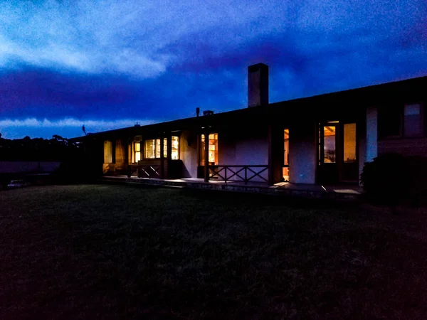 Hög Kontrast Nattscen Ranch Silhuett Landsbygden Miljö Maldonado Uruguay — Stockfoto