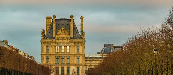 Vinterdag Scen Berömda Tuilerier Trädgård Paris Stad Frankrike Royaltyfria Stockfoton