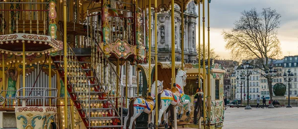 Stock image PARIS, FRANCE, JANUARY - 2020 - De ville hote carousel, one of the most famous of paris city, france