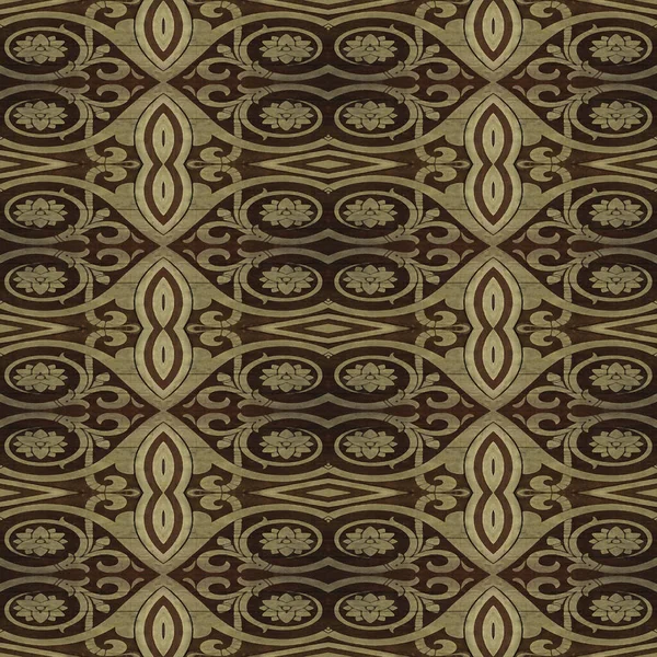 Vintage Ornate Abstract Descorative Seamless Pattern Brown Yellow Tones — Stock Photo, Image