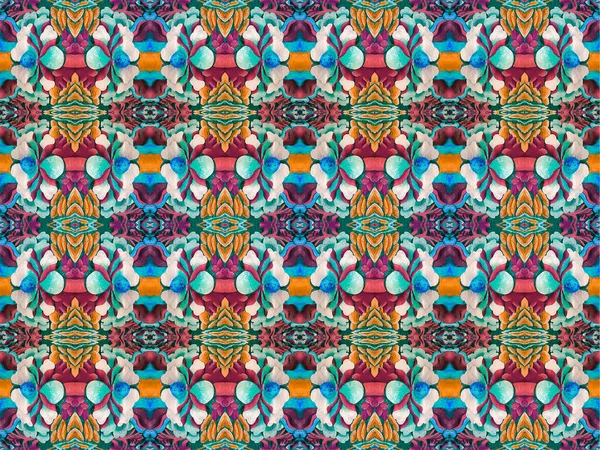 Patrón Multicolor Decorativo Abstracto Adornado Sin Costura —  Fotos de Stock