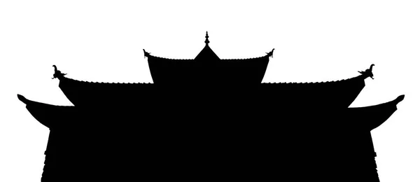 Vista Exterior Templo Budista Panorâmico Gráfico Isolado — Fotografia de Stock
