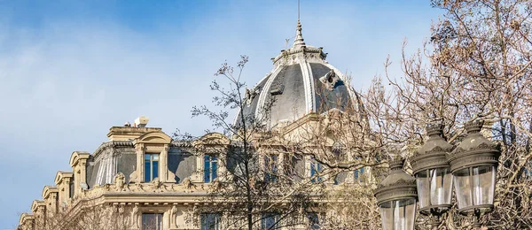 Cubierta Palacio Estilo Neoclásico Por Árboles París Francia — Foto de Stock