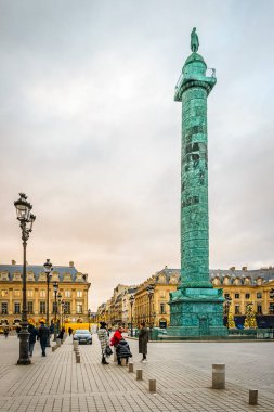 PARIS, FRANCE, JANUARY - 2020 - Winter day scene at vendome square, paris, france