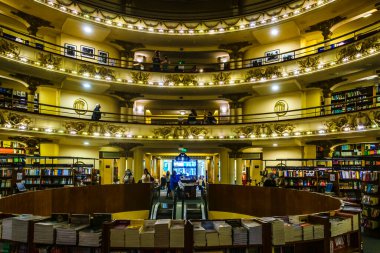 BUENOS AIRES, ARGENTINA, APRIL - 2022 - Interior scene at famous big bookstore, buenos aires argentina